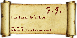 Firling Gábor névjegykártya